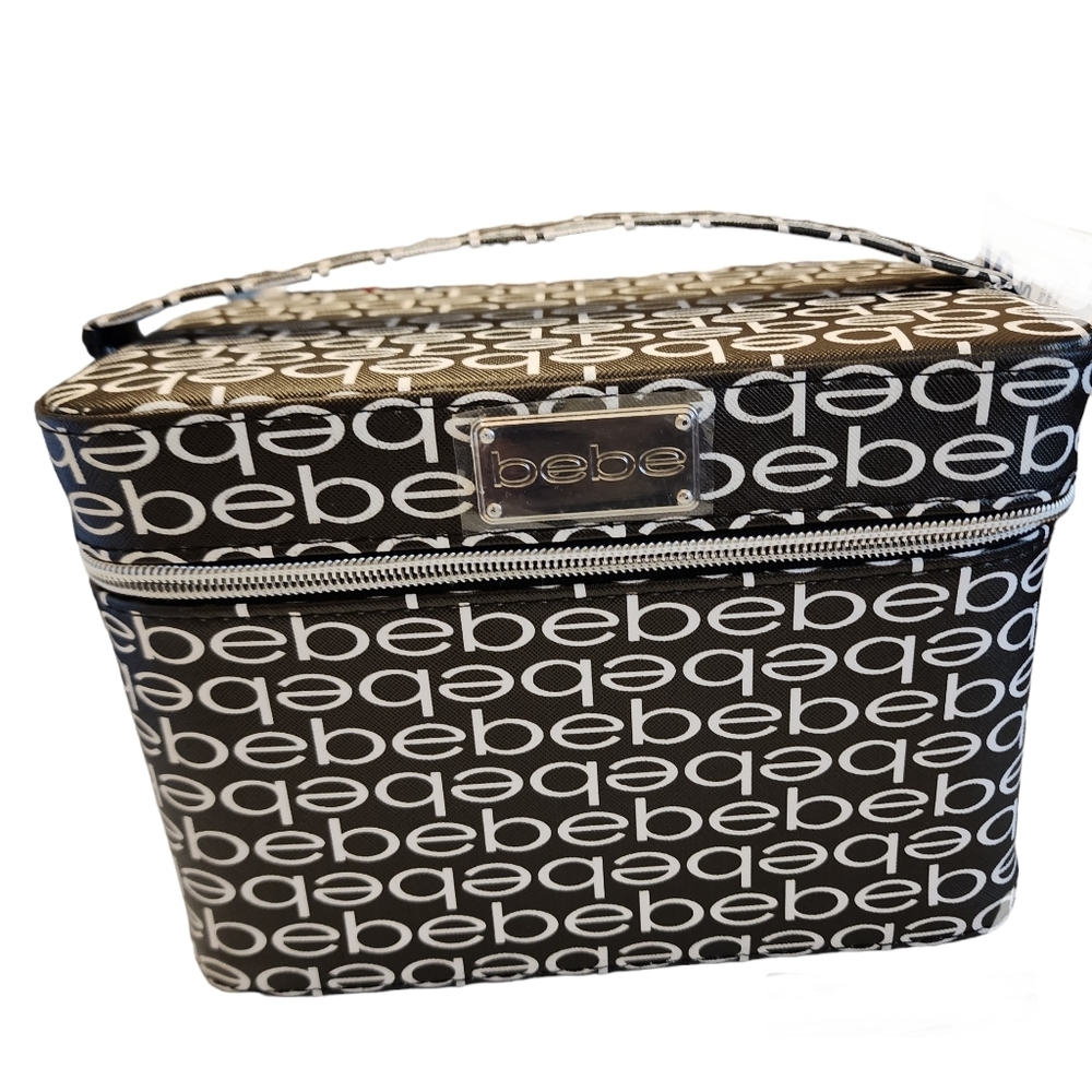 Bebe Cosmetic Travel Box Train Bag 9" x 6" x 5" New Zip-Around Logo